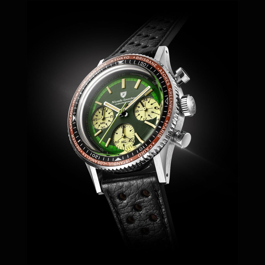 Nivada Grenchen Chronoking Racing Green 38mm 87057Q - Lünettenvariante 4