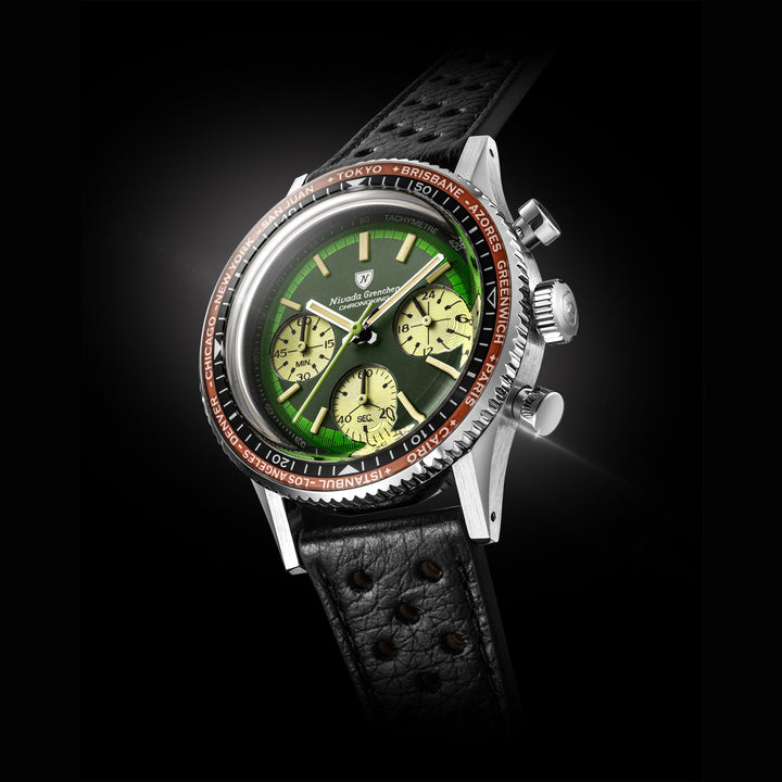Nivada Grenchen Chronoking Racing Green 38mm 87057Q - Lünettenvariante 4