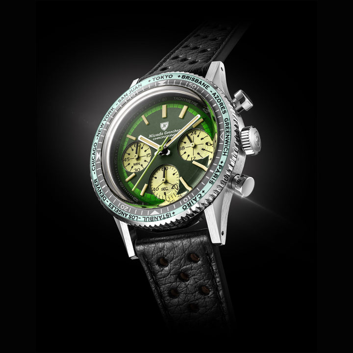 Nivada Grenchen Chronoking Racing Green 38mm 87057Q - Lünettenvariante 5