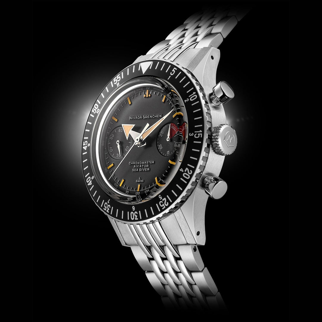 Nivada Grenchen Chronomaster Broad Arrow 41mm 85041M - Gehäuse im Profil