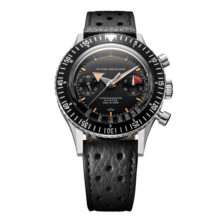 Nivada Grenchen Chronomaster Broad Arrow 41mm 85041M10 - Racing-Armband Schwarz