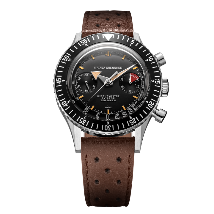 Nivada Grenchen Chronomaster Broad Arrow 41mm 85041M23 - Racing-Armband Braun