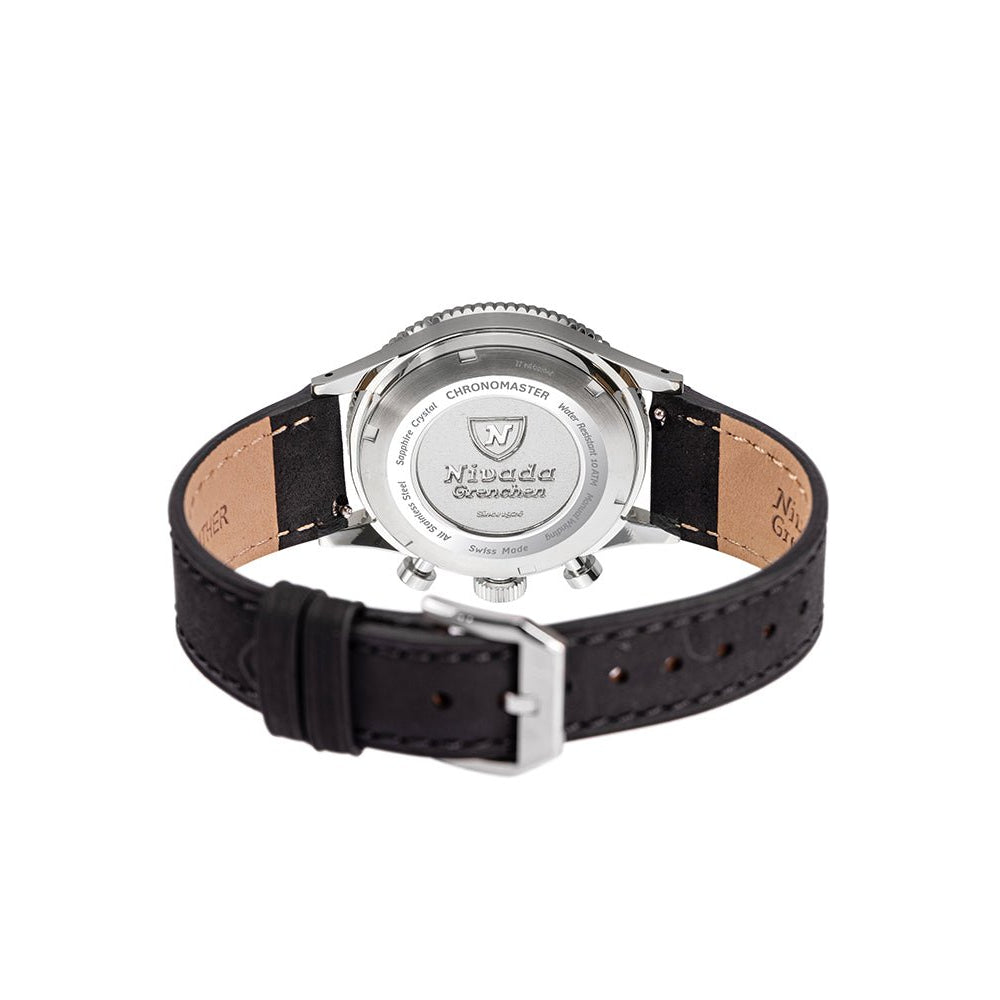 Nivada Grenchen Chronomaster Broad Arrow Inter.Bezel Manual 38mm 86009M - Gehäuseboden