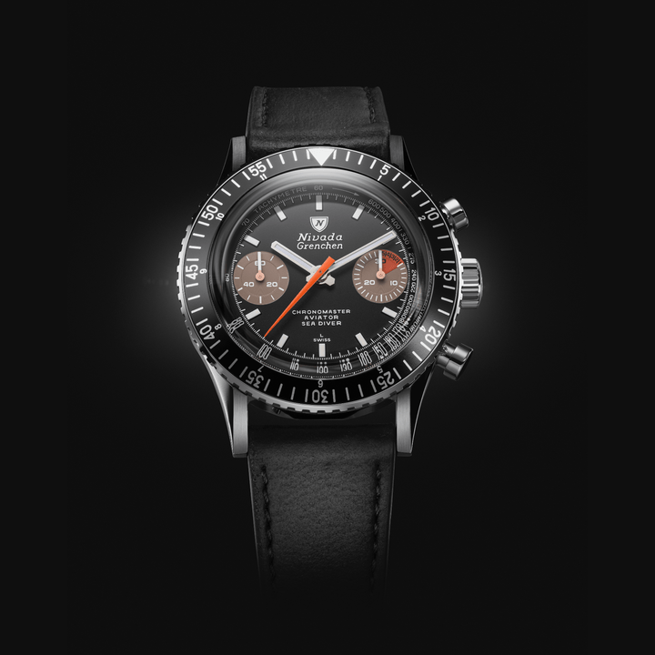 Nivada Grenchen Chronomaster Orange Boy 38mm 86012WM - Frontansicht