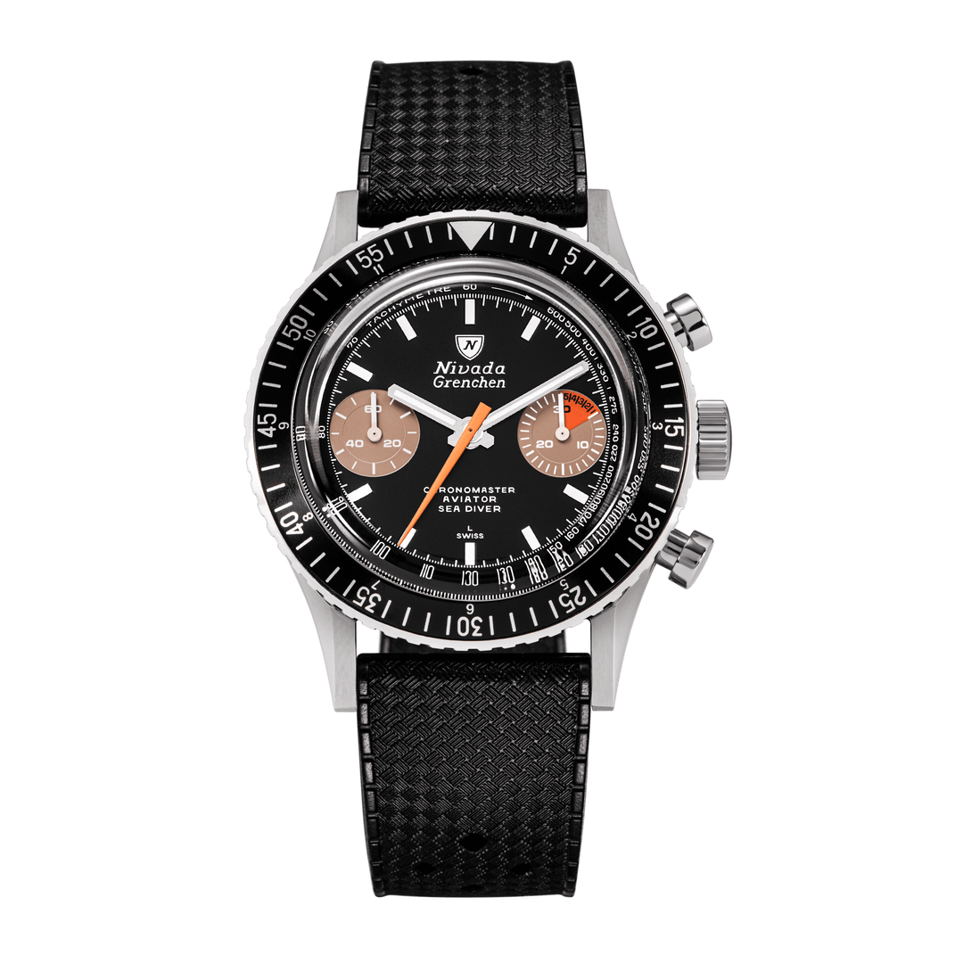 Nivada Grenchen Chronomaster Orange Boy 38mm 86012WM01LC - Kautschukarmband Tropic