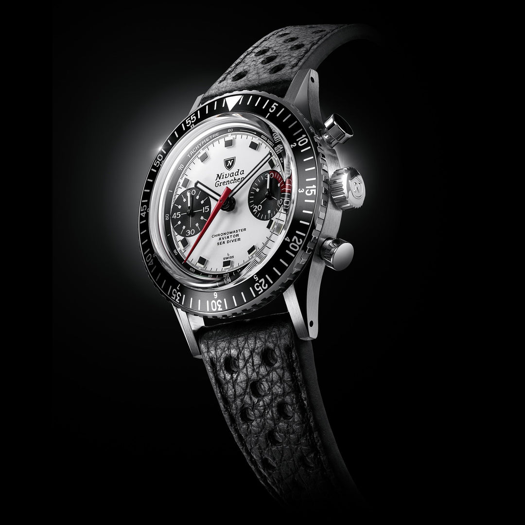 Nivada Grenchen Chronomaster Panda 38mm 86054M - Gehäuse im Profil
