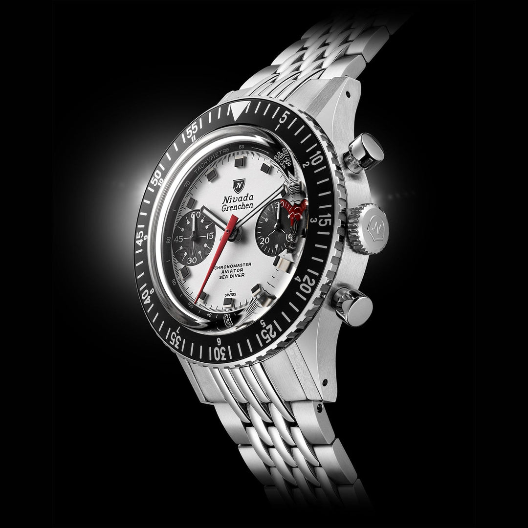 Nivada Grenchen Chronomaster Panda 41mm 85241M - Gehäuse im Profil