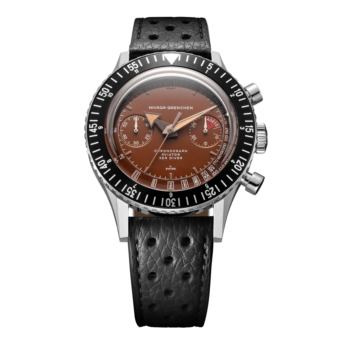 Nivada Grenchen Chronomaster Tropical 41mm 85141M10 - Racing-Armband Schwarz