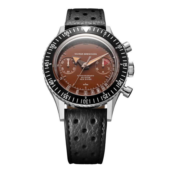 Nivada Grenchen Chronomaster Tropical 41mm 85141M10 - Racing-Armband Schwarz