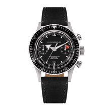 Nivada Grenchen Chronomaster White Broad Arrow Inter.Bezel Manual 38mm 86007WM03LC - Lederarmband Schwarz
