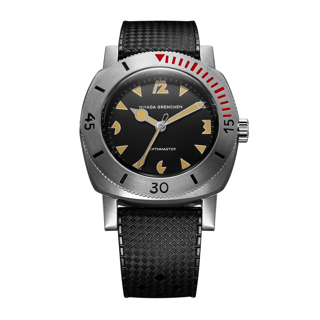 Nivada Grenchen Depthmaster Art Deco 39mm 14105A01 - Kautschukarmband Tropic