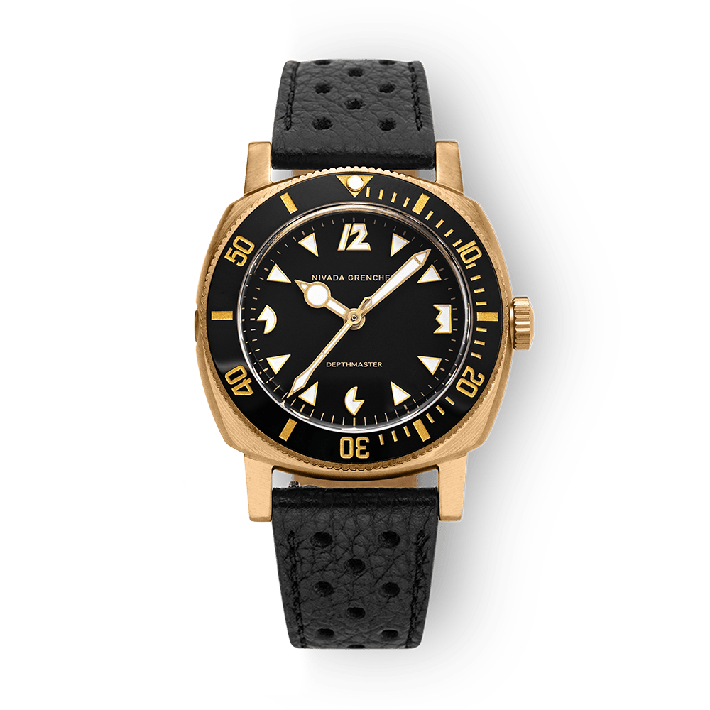 Nivada Grenchen Depthmaster Bronze 39mm 14123A10 - Racing-Armband Schwarz