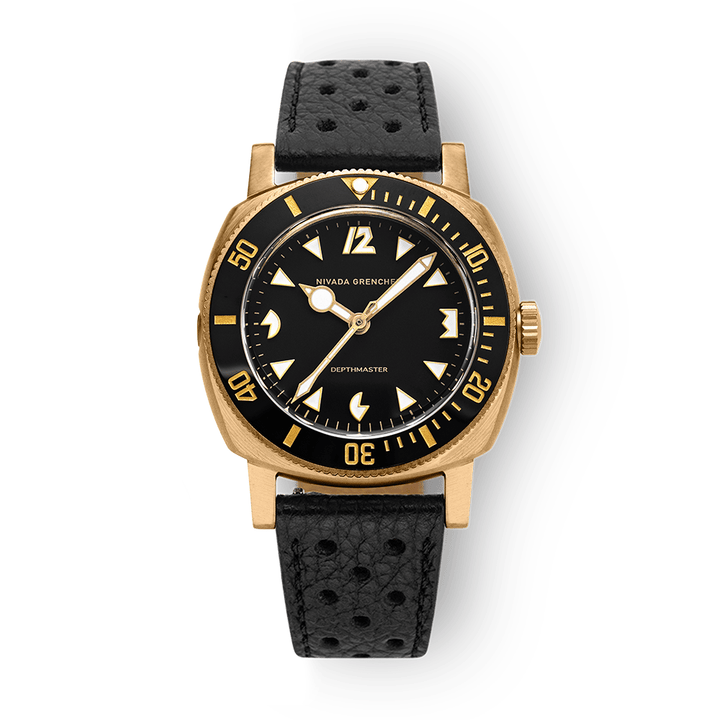 Nivada Grenchen Depthmaster Bronze 39mm 14123A10 - Racing-Armband Schwarz
