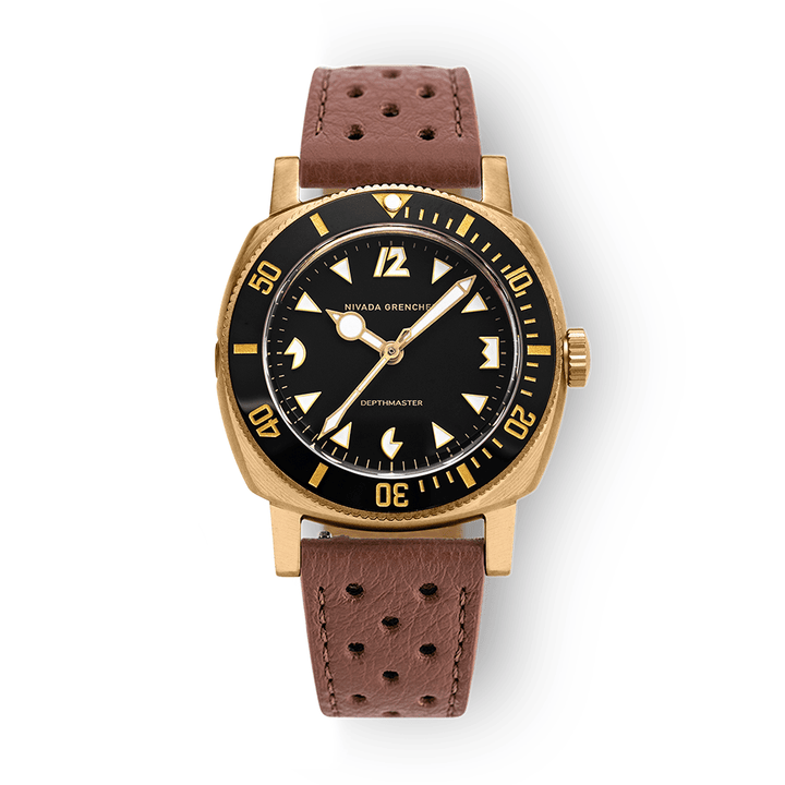 Nivada Grenchen Depthmaster Bronze 39mm 14123A23 - Racing-Armband Braun