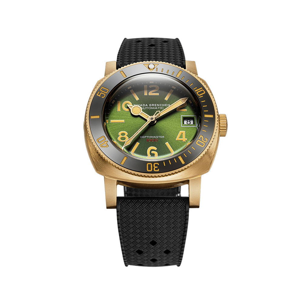 Nivada Grenchen Depthmaster Bronze Green 39mm 14132A01 - Kautschukarmband Tropic