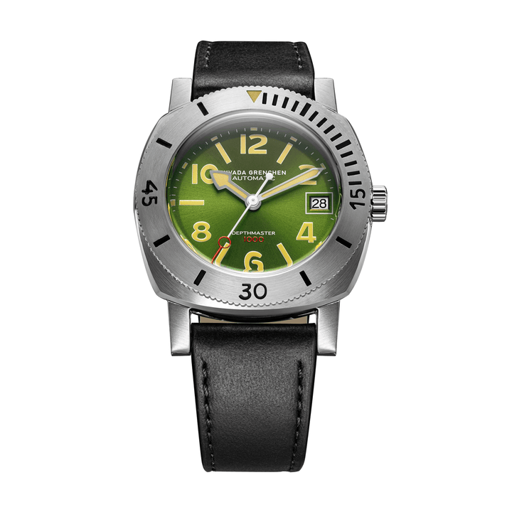 Nivada Grenchen Depthmaster Numerals Green 39mm 14103A - Frontansicht