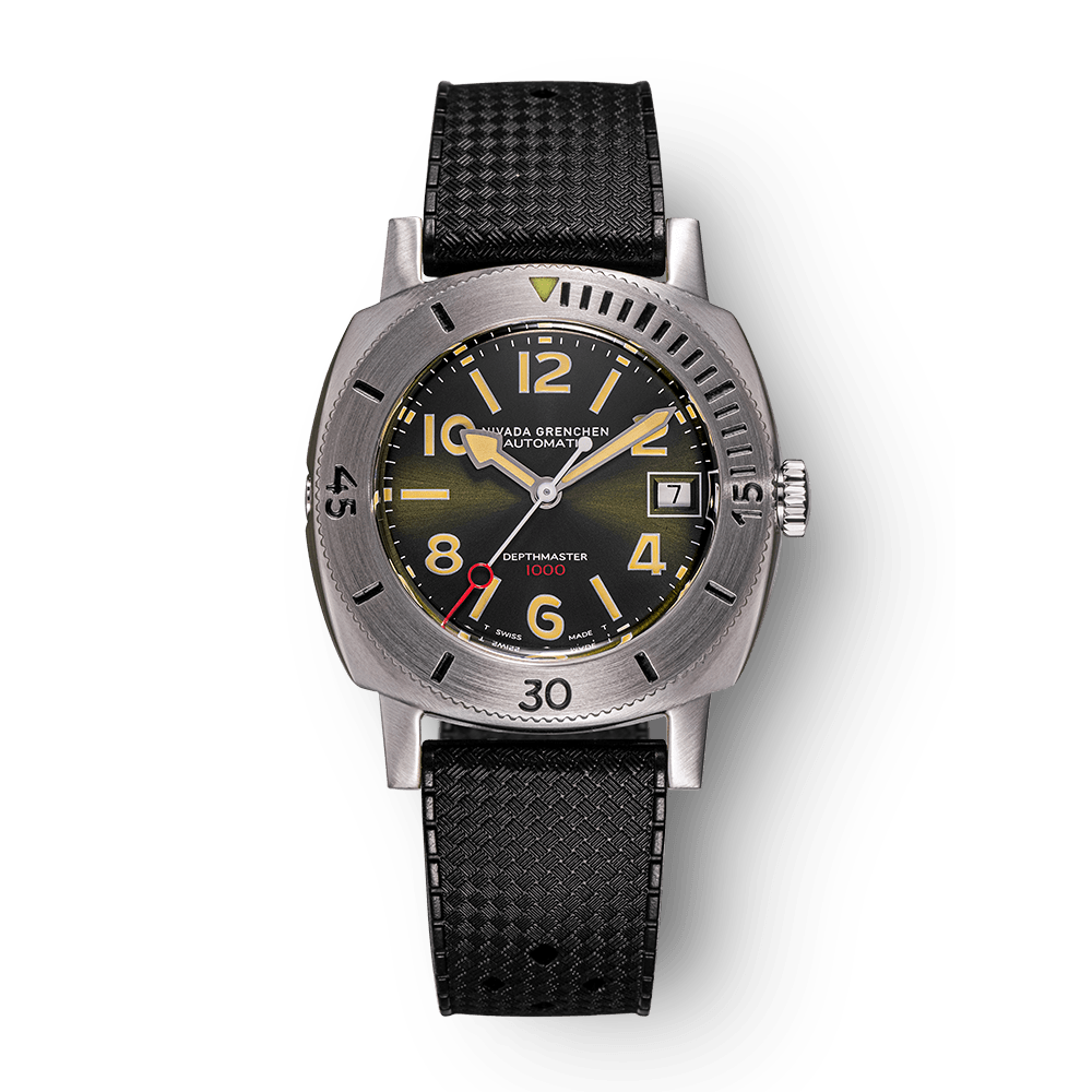 Nivada Grenchen Depthmaster Numerals Green 39mm 14103A01 - Kautschukarmband Tropic
