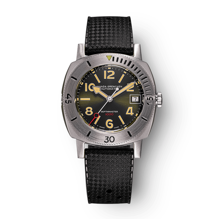 Nivada Grenchen Depthmaster Numerals Green 39mm 14103A01 - Kautschukarmband Tropic