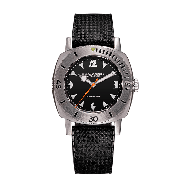 Nivada Grenchen Depthmaster White Art Deco 39mm 14102A01 - Kautschukarmband Tropic