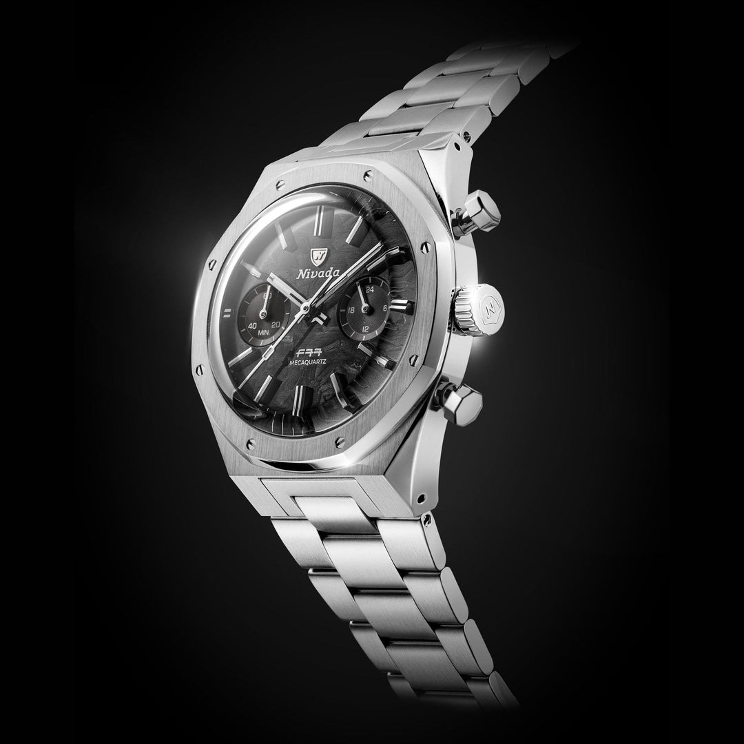 Nivada Grenchen F77 Chrono Mecaquartz Carbon 38mm 68002Q77 - Gehäuse im Profil