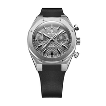 Nivada Grenchen F77 Chrono Mecaquartz Grey 38mm 68001Q77-DR - Kautschukarmband Schwarz