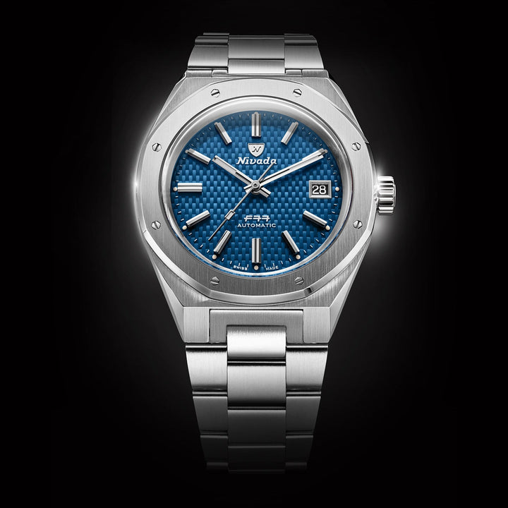 Nivada Grenchen F77 SST Blue MK2 41mm 69041A77B - Frontansicht