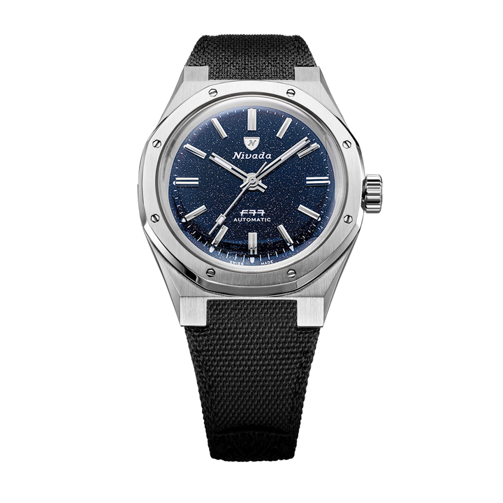 Nivada Grenchen F77 SST Dark Blue Aventurine MK1 37mm 68010A77-BC - Textilarmband Klettverschluss