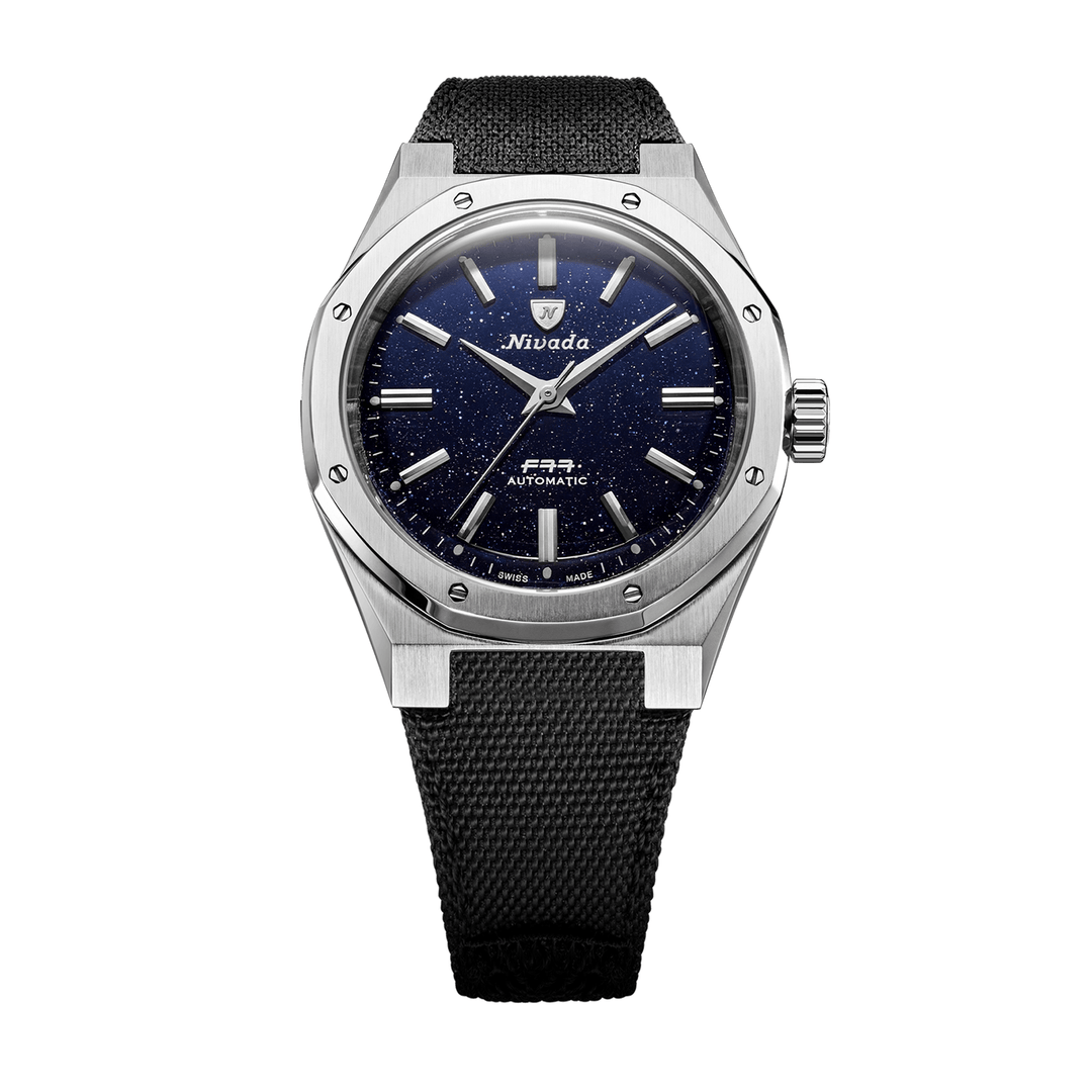 Nivada Grenchen F77 SST Dark Blue Aventurine MK2 38mm 68047A77-BC - Textilarmband Klettverschluss