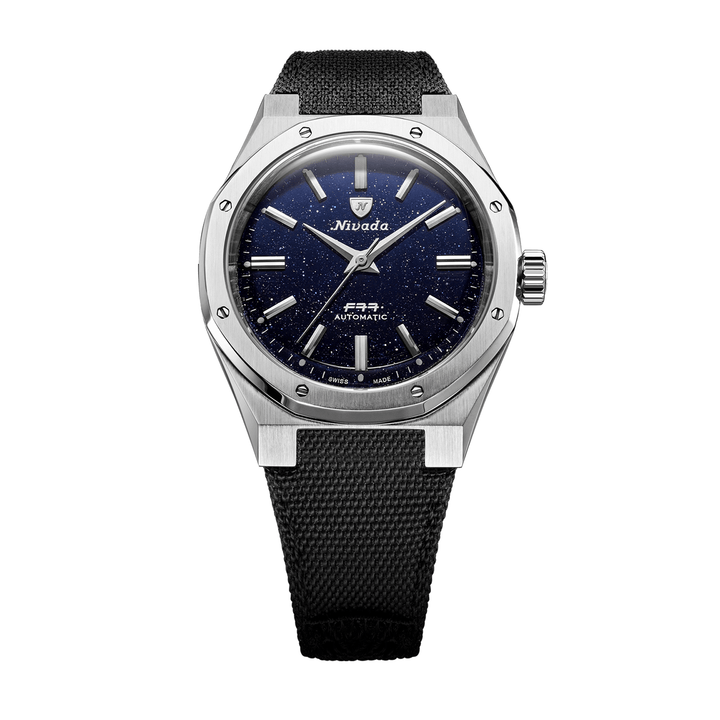 Nivada Grenchen F77 SST Dark Blue Aventurine MK2 38mm 68047A77-BC - Textilarmband Klettverschluss