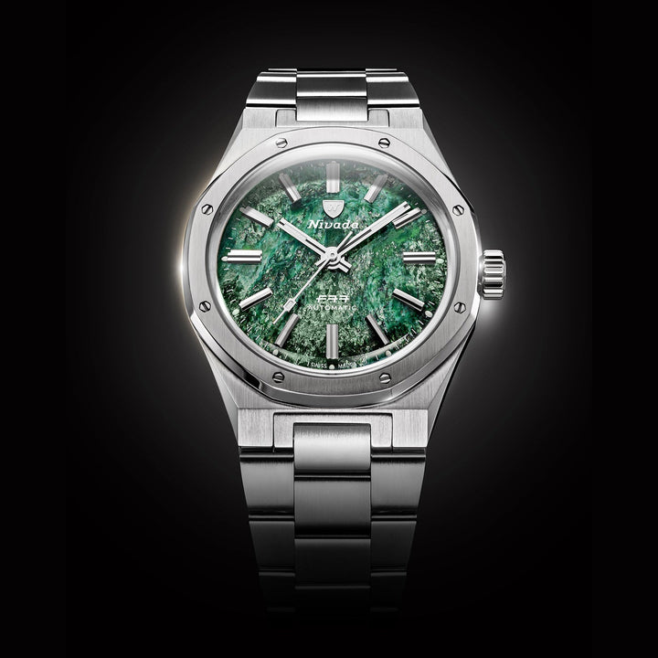 Nivada Grenchen F77 SST Green Aventurine MK1 37mm 68037A77 - Frontansicht