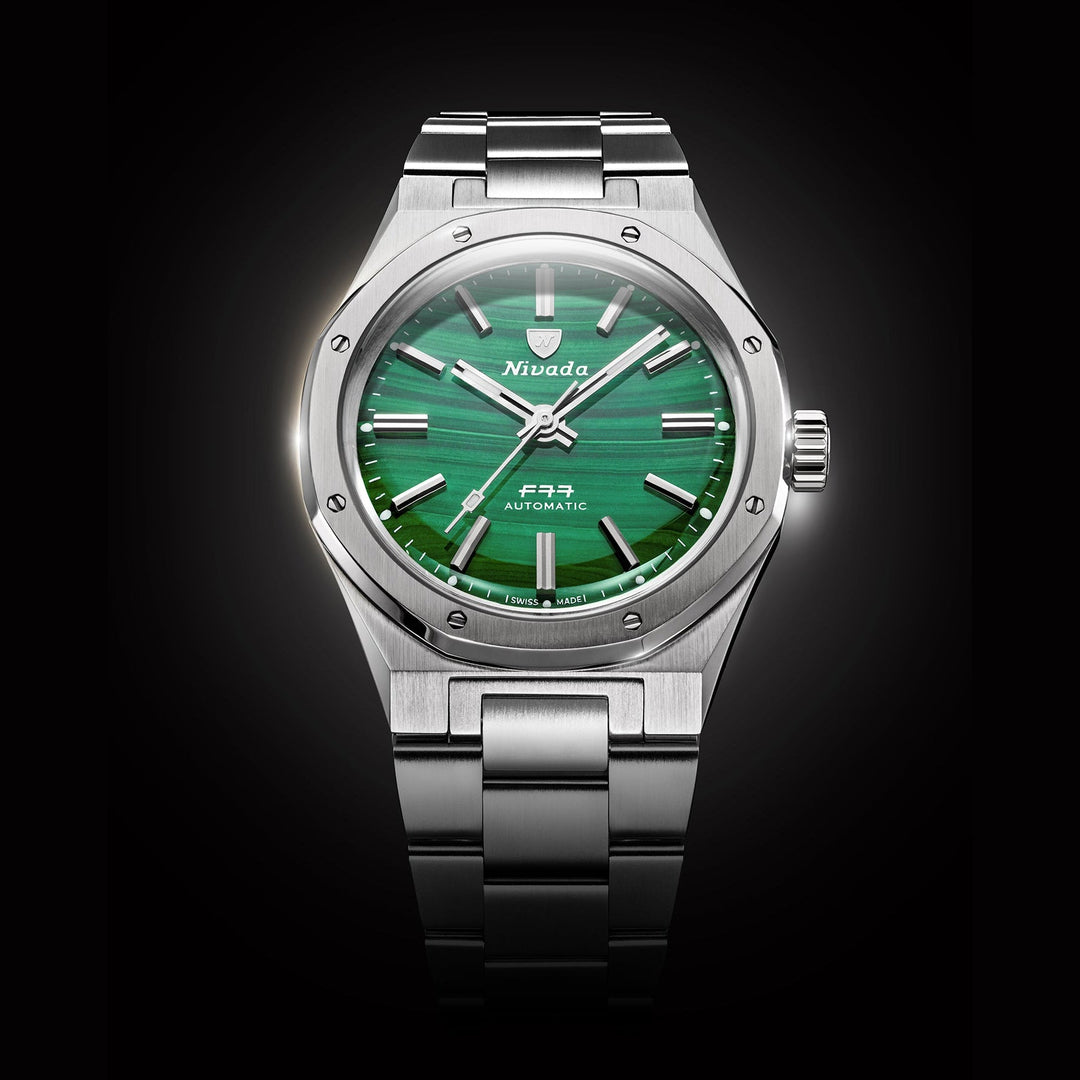 Nivada Grenchen F77 SST Malachite MK1 37mm 68036A77 - Frontansicht