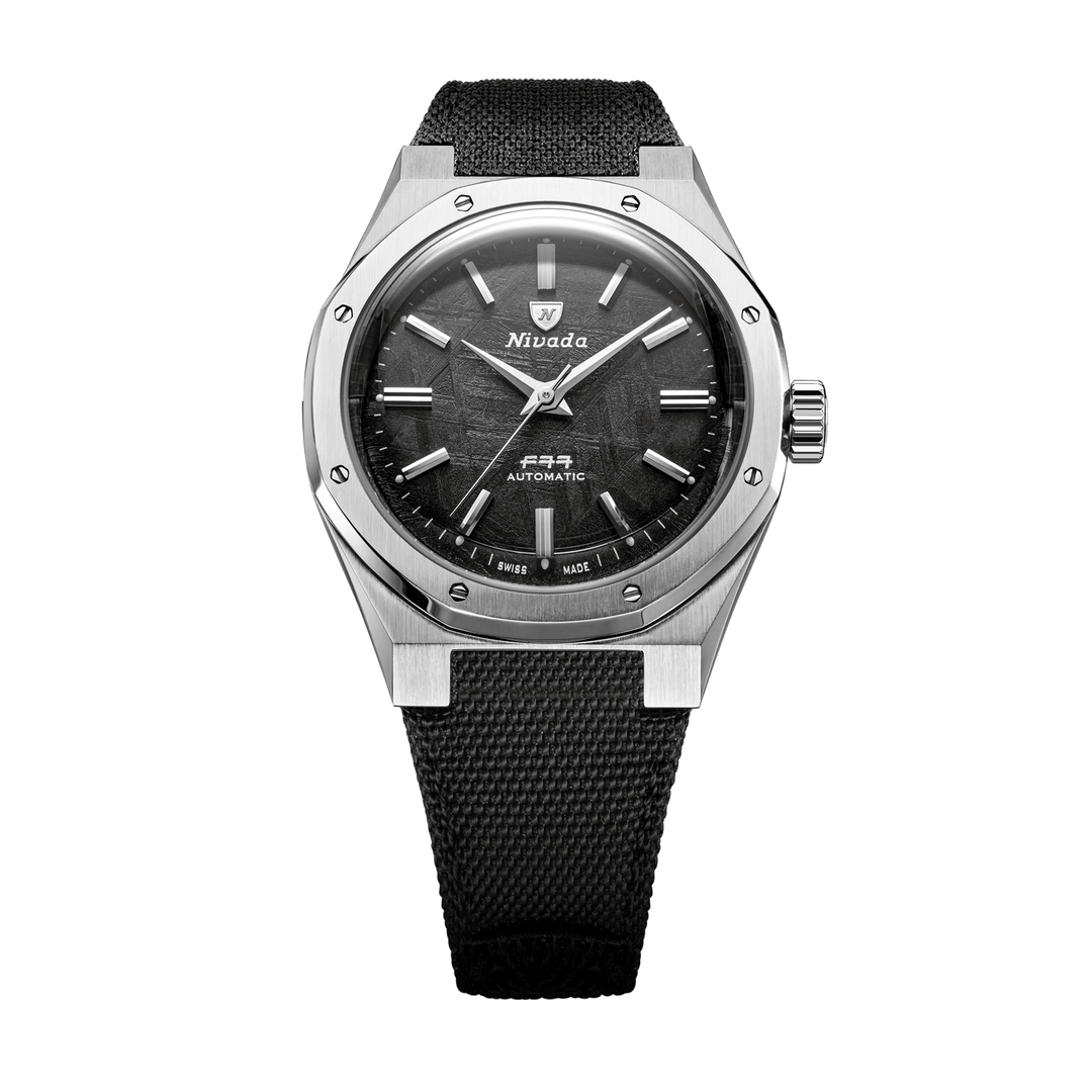 Nivada Grenchen F77 SST Meteorite MK2 38mm 68049A77-BC - Textilarmband Klettverschluss