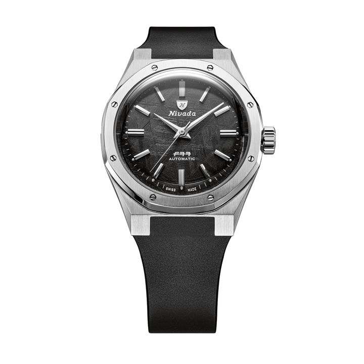 Nivada Grenchen F77 SST Meteorite MK2 38mm 68049A77-DR - Kautschukarmband Tropic