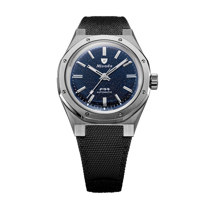 Nivada Grenchen F77 Titanium Dark Blue Aventurine MK1 37mm 68018A77-BC - Textilarmband Klettverschluss