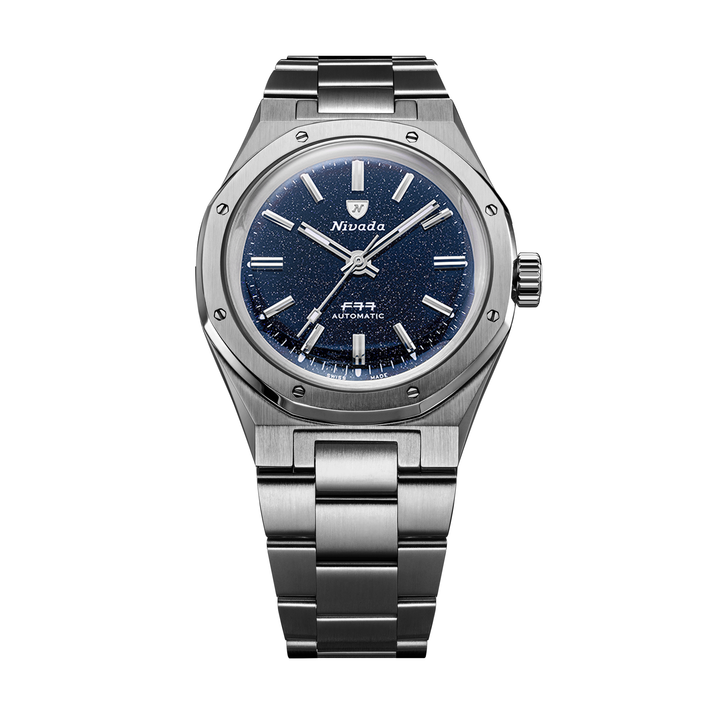 Nivada Grenchen F77 Titanium Dark Blue Aventurine MK1 37mm 68018A77 - Titanarmband