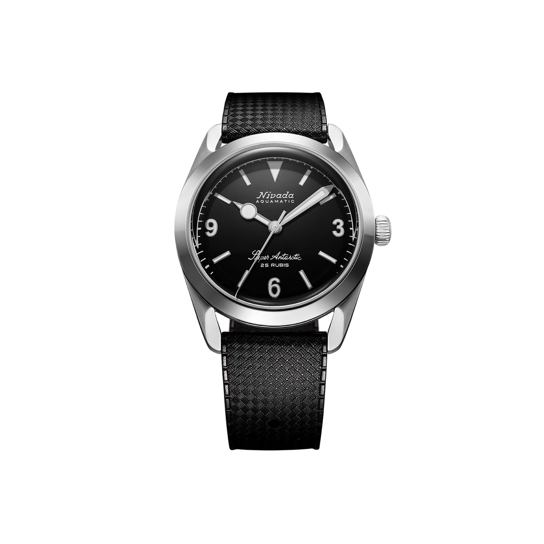 Nivada Grenchen Super Antarctic 3.6.9 Black 38mm 32039A01 - Kautschukarmband Tropic