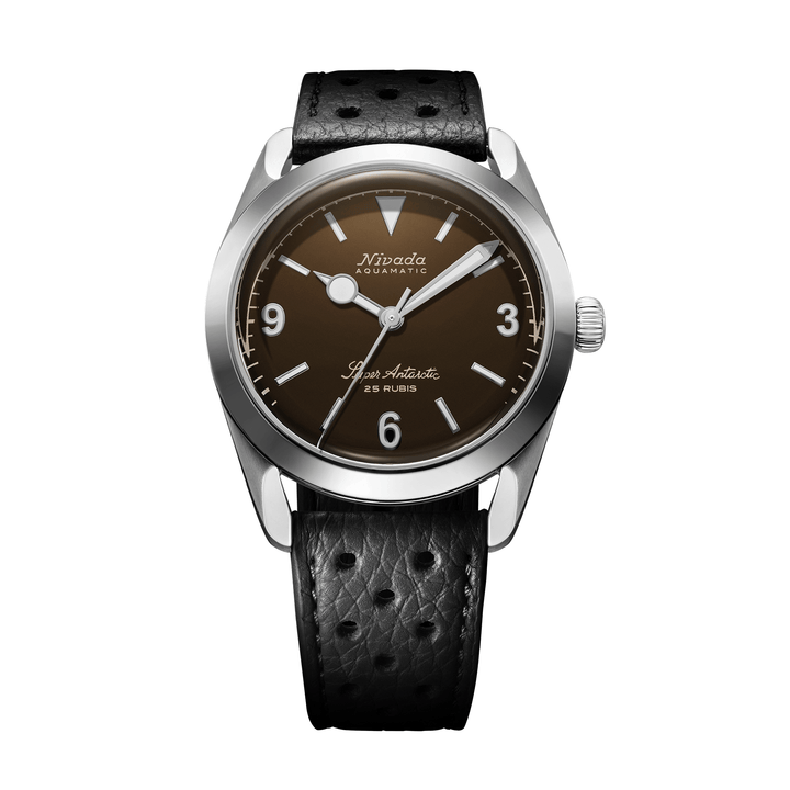 Nivada Grenchen Super Antarctic 3.6.9 Brown 38mm 32040A10 - Racing-Armband Schwarz
