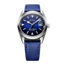 Nivada Grenchen Super Antarctic Blue 38mm 32076A49 - Lederarmband Blau