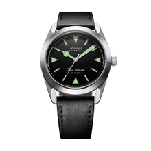 Nivada Grenchen Super Antarctic Green 38mm 32026A17 - Lederarmband Schwarz