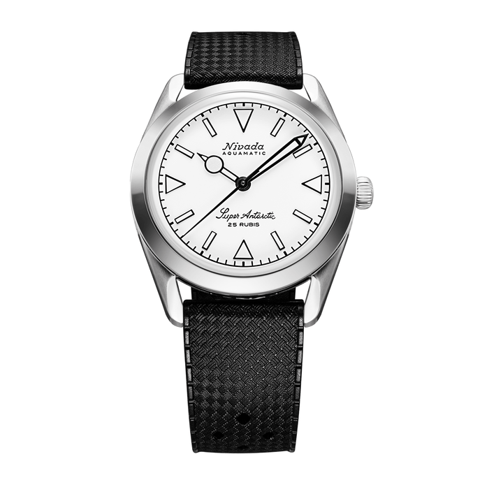 Nivada Grenchen Super Antarctic White Luminous 38mm 32065A01 - Kautschukarmband Tropic