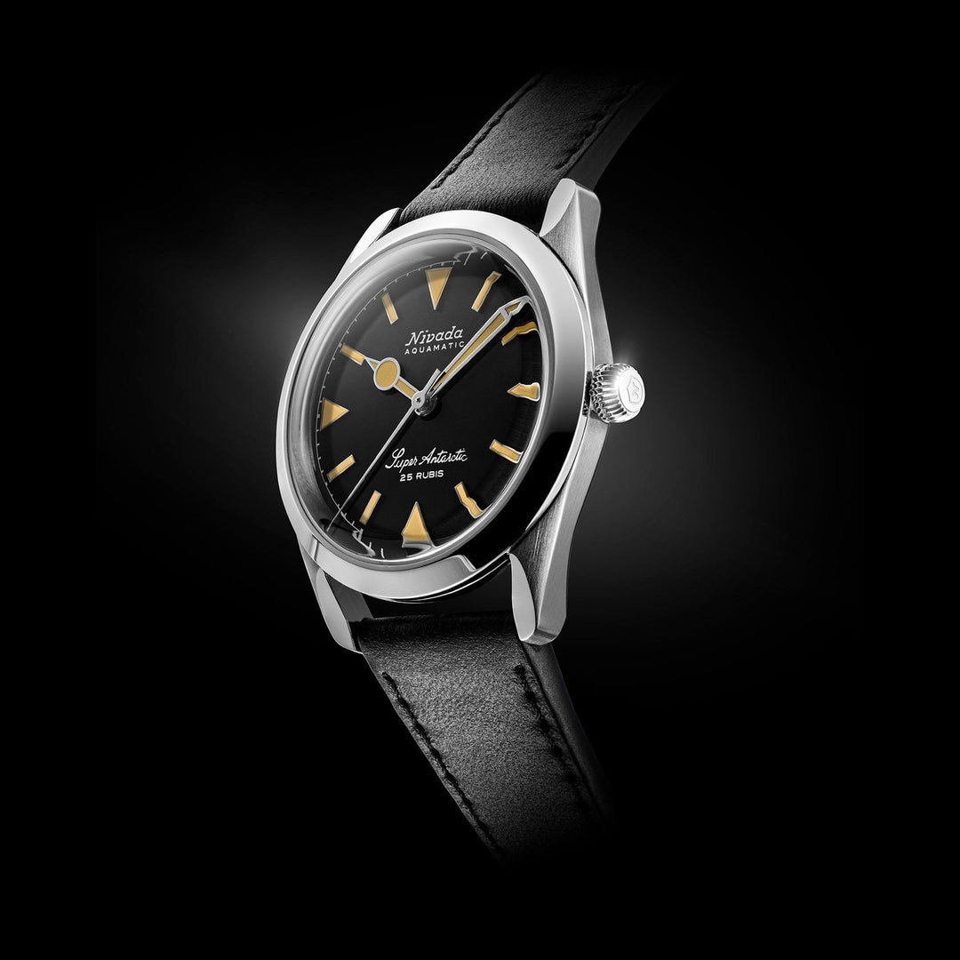 Nivada Grenchen Super Antarctic Yellow 38mm 32024A - Gehäuse im Profil
