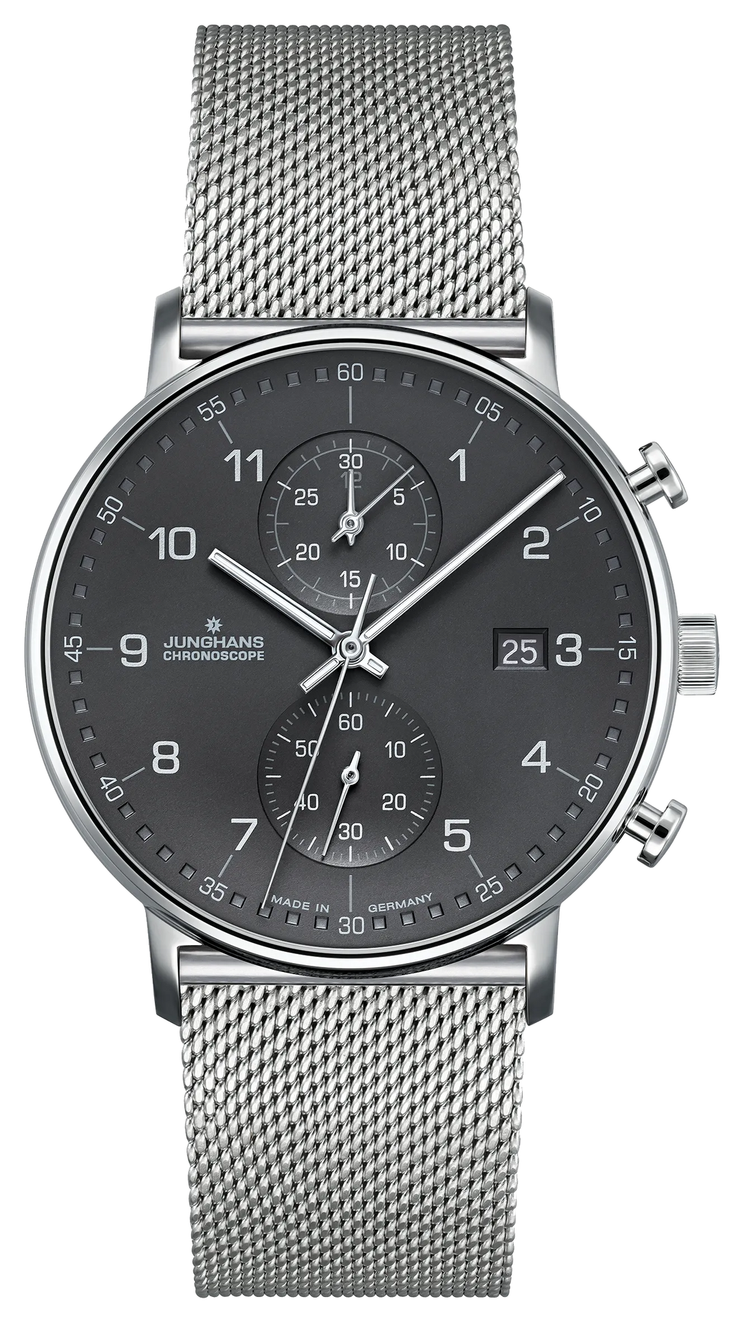 Junghans FORM C 40mm 41/4877.44 - Zifferblatt Grau, Armband Stahl