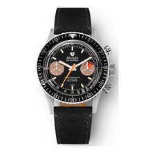 Nivada Grenchen Chronomaster Orange Boy Inter.Bezel Manual 86012M – Herrenuhr 38 mm, Zifferblatt Schwarz