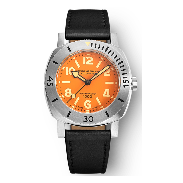 Nivada Grenchen Depthmaster Orange 14127A – Herrenuhr 39 mm, Zifferblatt Orange