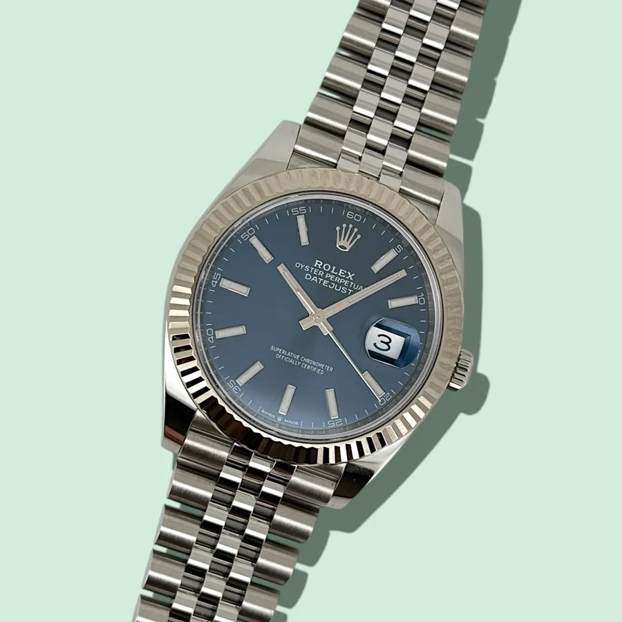 Rolex Datejust 41 mit blauem Zifferblatt – Rolex Service bei Juwelier Lun in München