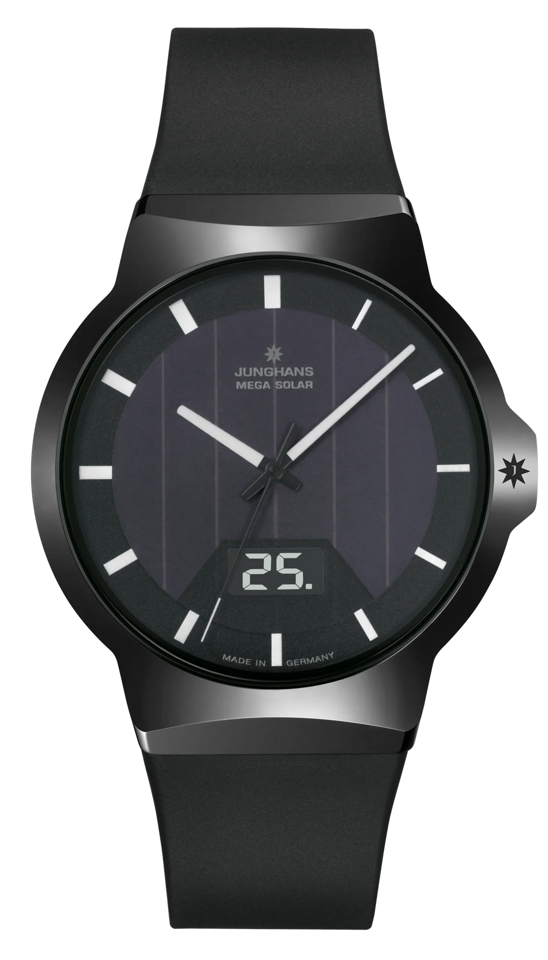 Junghans Force Mega Solar 40,4mm 18/1000.00 - Zifferblatt Schwarz, Armband Kautschuk