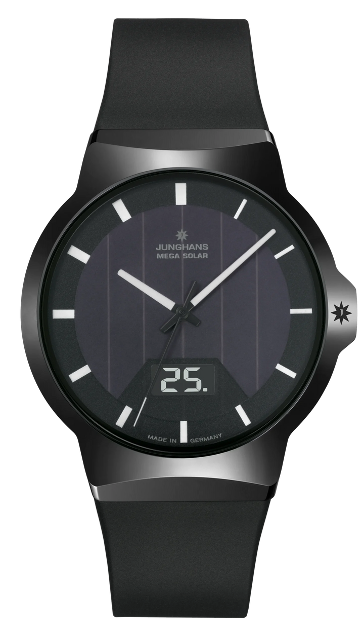 Junghans Force Mega Solar 40,4mm 18/1000.00 - Zifferblatt Schwarz, Armband Kautschuk
