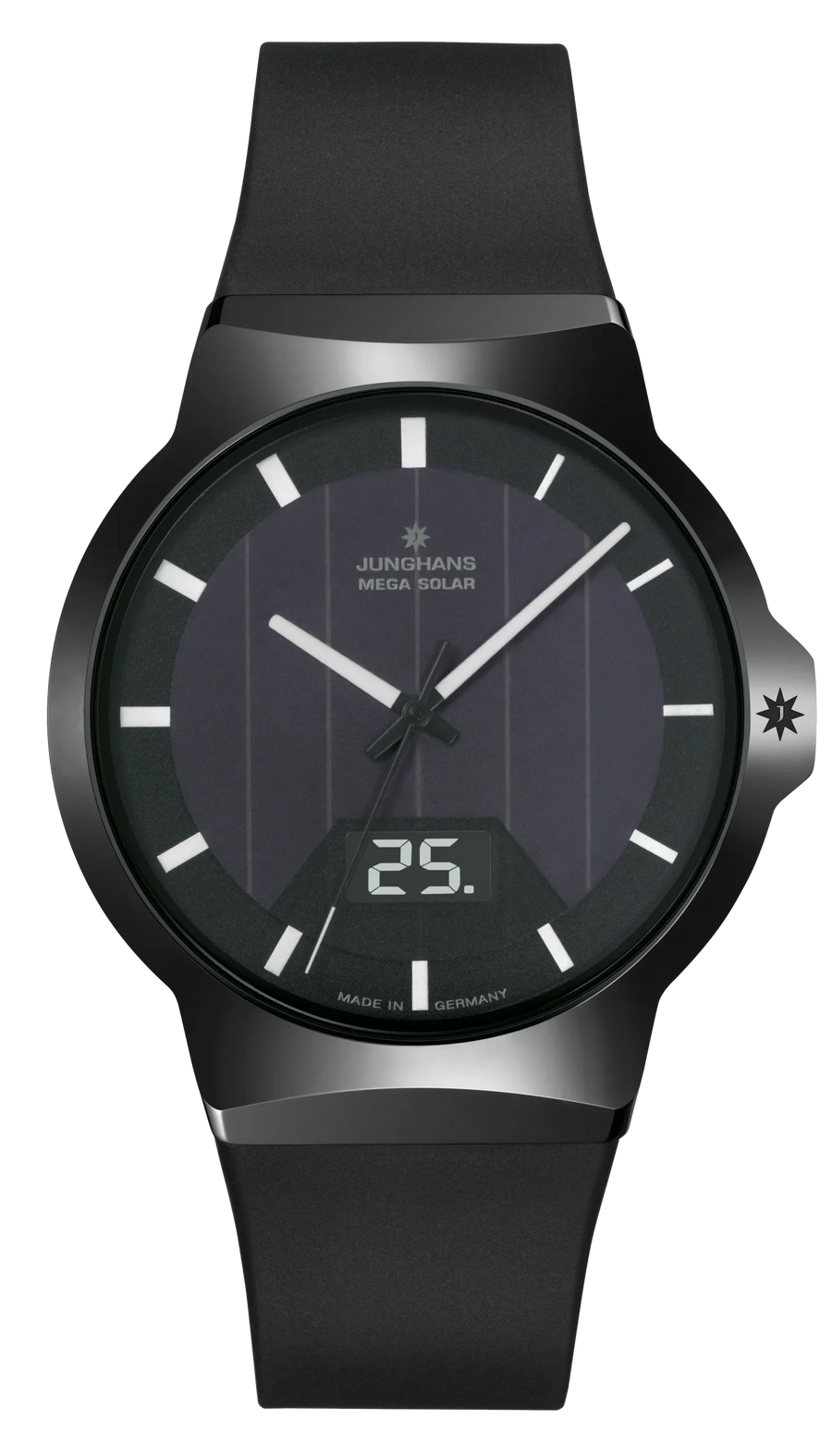 Junghans Force Mega Solar 40,4mm 18/1000.00 - Zifferblatt Schwarz, Armband Kautschuk