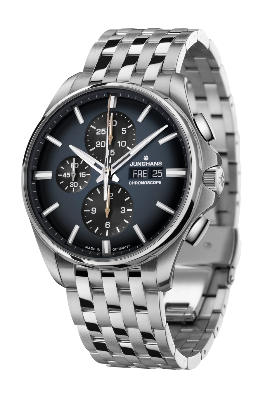 Junghans Meister S Chronoscope 45mm 27/4228.44 - Zifferblatt Blau, Armband Stahl