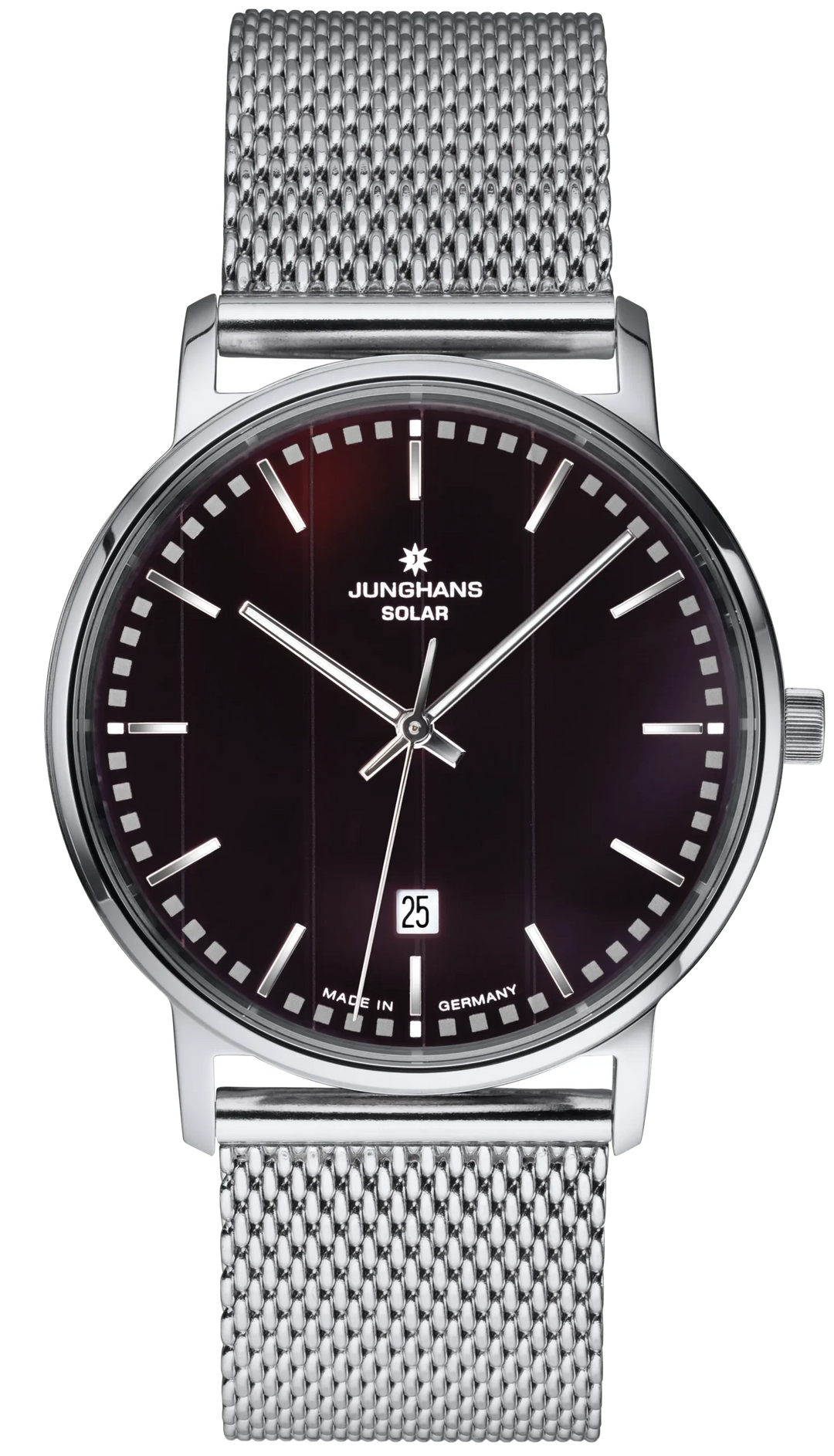 Junghans Milano Solar 37mm 14/4061.44 - Zifferblatt Schwarz, Armband Stahl